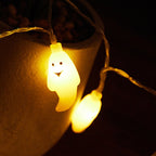 Halloween Ghost String Lights Copper Wire LED Decorative String Light with Ghost Shaped Shades for Outdoor Yard and Party Decoration