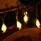 Halloween Ghost String Lights Copper Wire LED Decorative String Light with Ghost Shaped Shades for Outdoor Yard and Party Decoration