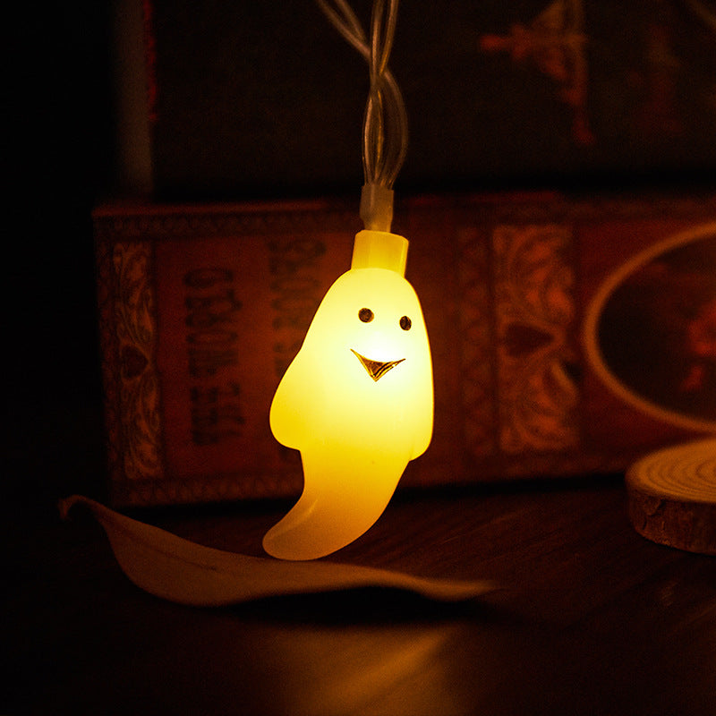 Halloween Ghost String Lights Copper Wire LED Decorative String Light with Ghost Shaped Shades for Outdoor Yard and Party Decoration