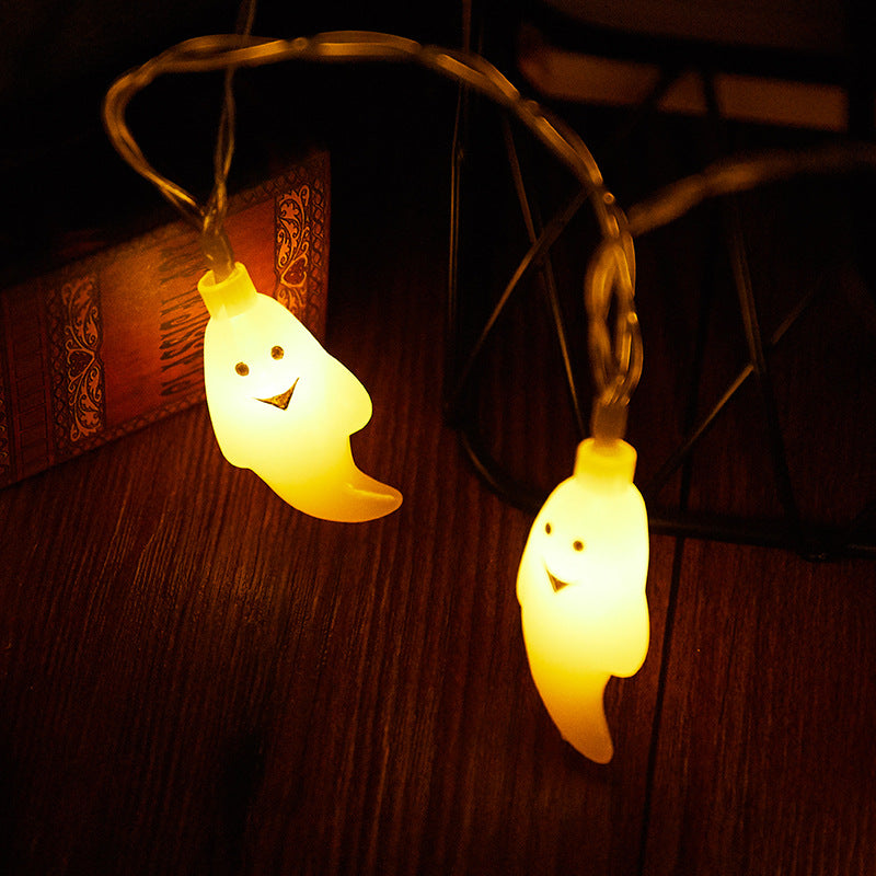Halloween Ghost String Lights Copper Wire LED Decorative String Light with Ghost Shaped Shades for Outdoor Yard and Party Decoration