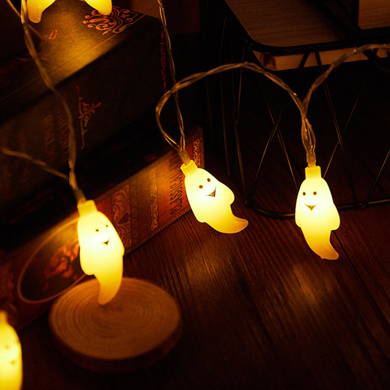 Halloween Ghost String Lights Copper Wire LED Decorative String Light with Ghost Shaped Shades for Outdoor Yard and Party Decoration