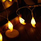 Halloween Ghost String Lights Copper Wire LED Decorative String Light with Ghost Shaped Shades for Outdoor Yard and Party Decoration