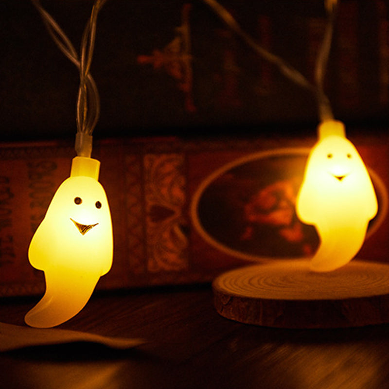 Halloween Ghost String Lights Copper Wire LED Decorative String Light with Ghost Shaped Shades for Outdoor Yard and Party Decoration
