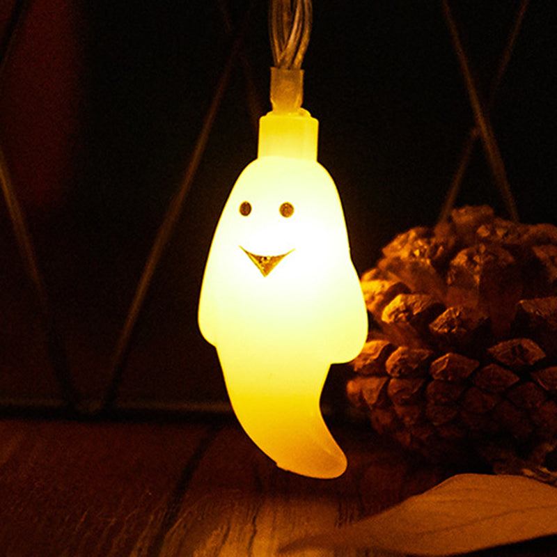 Halloween Ghost String Lights Copper Wire LED Decorative String Light with Ghost Shaped Shades for Outdoor Yard and Party Decoration