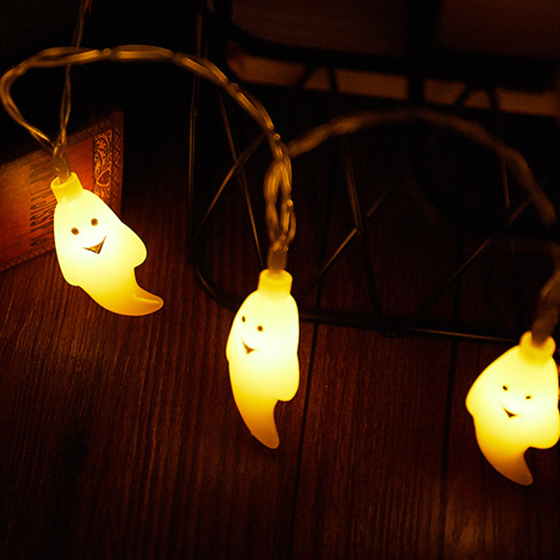 Halloween Ghost String Lights Copper Wire LED Decorative String Light with Ghost Shaped Shades for Outdoor Yard and Party Decoration