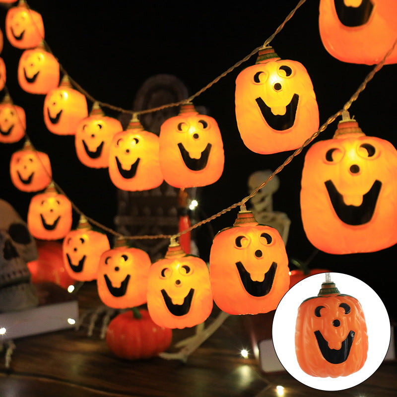 Halloween Pumpkin String Lights USB Powered LED Jack-O-Lantern Light String with Remote Control for Outdoor Party Porch and Bedroom