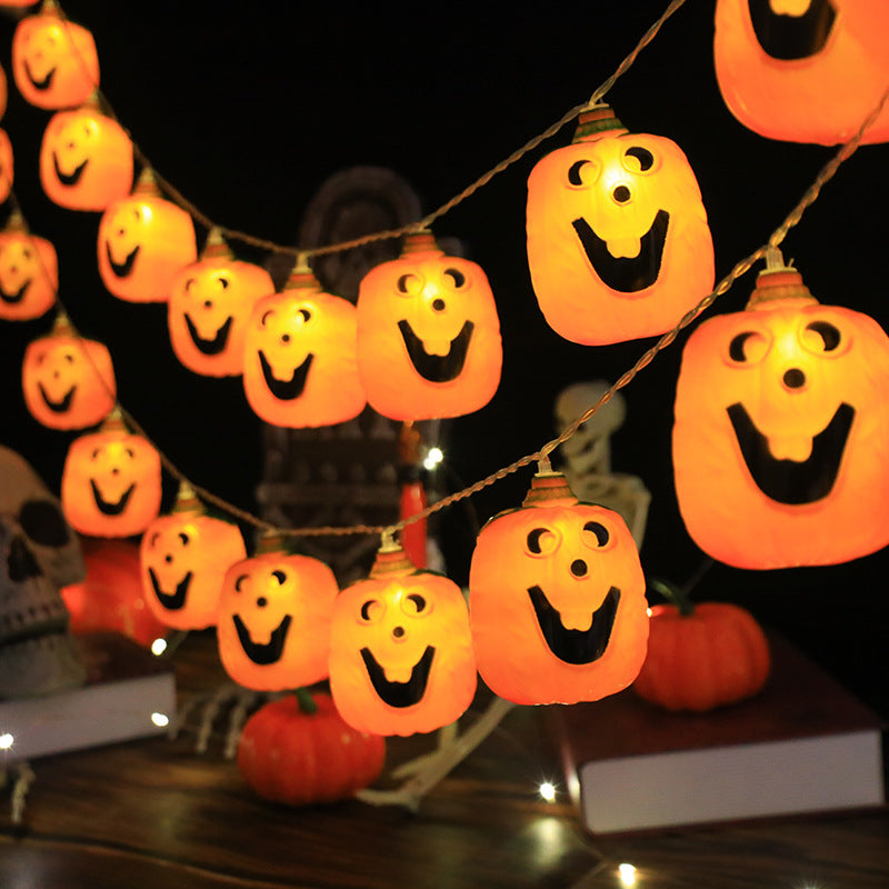 Halloween Pumpkin String Lights USB Powered LED Jack-O-Lantern Light String with Remote Control for Outdoor Party Porch and Bedroom