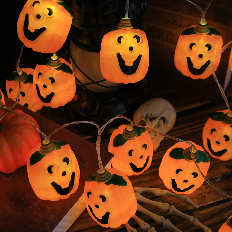 Halloween Pumpkin String Lights USB Powered LED Jack-O-Lantern Light String with Remote Control for Outdoor Party Porch and Bedroom