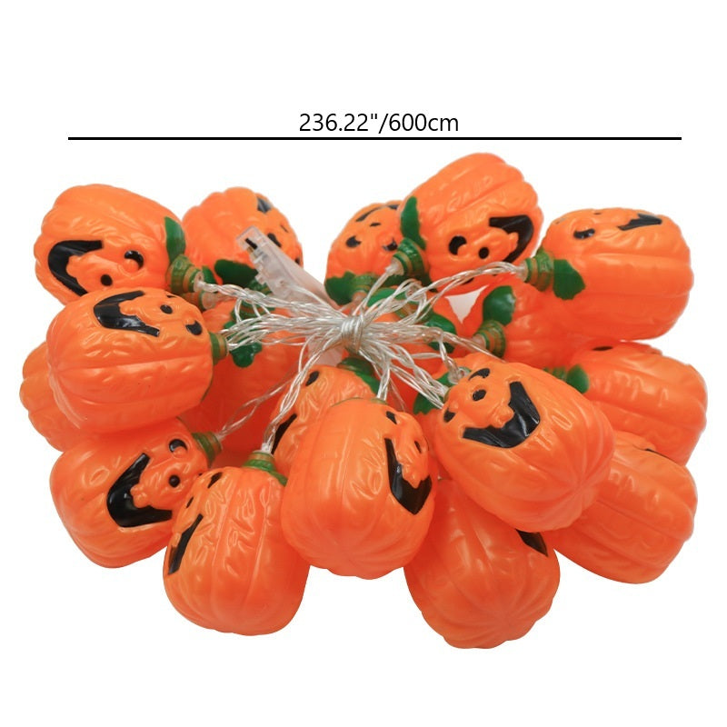 Halloween Pumpkin String Lights USB Powered LED Jack-O-Lantern Light String with Remote Control for Outdoor Party Porch and Bedroom