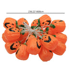 Halloween Pumpkin String Lights USB Powered LED Jack-O-Lantern Light String with Remote Control for Outdoor Party Porch and Bedroom