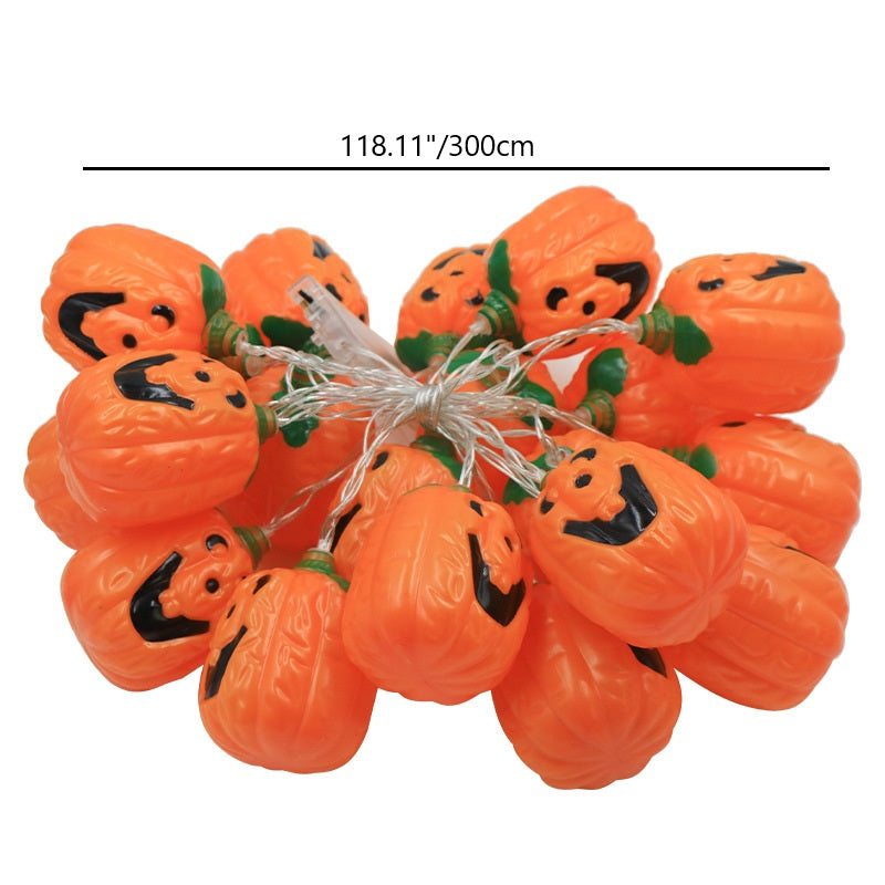 Halloween Pumpkin String Lights USB Powered LED Jack-O-Lantern Light String with Remote Control for Outdoor Party Porch and Bedroom