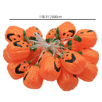 Halloween Pumpkin String Lights USB Powered LED Jack-O-Lantern Light String with Remote Control for Outdoor Party Porch and Bedroom