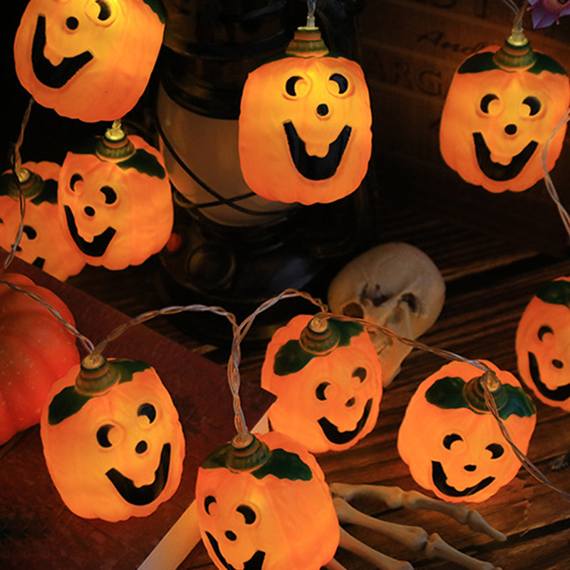 Halloween Pumpkin String Lights USB Powered LED Jack-O-Lantern Light String with Remote Control for Outdoor Party Porch and Bedroom