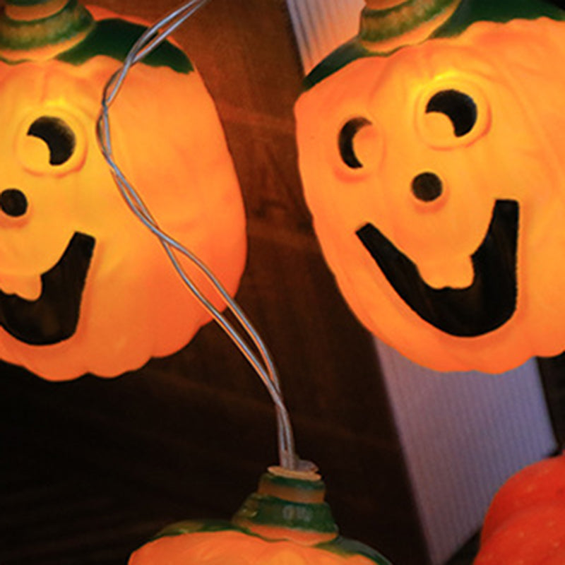 Halloween Pumpkin String Lights USB Powered LED Jack-O-Lantern Light String with Remote Control for Outdoor Party Porch and Bedroom