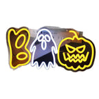 Halloween Neon Sign Boo Ghost and Pumpkin LED Light USB Powered PVC Neon Wall Light Table Decoration for Party and Living Room