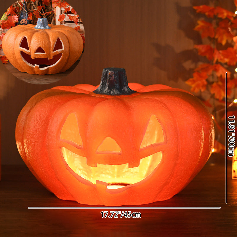 Pumpkin Jack-O-Lantern Light Battery Operated LED Carved Pumpkin Lamp Halloween Indoor Decorative Floor Lamp for Living Room Porch and Party