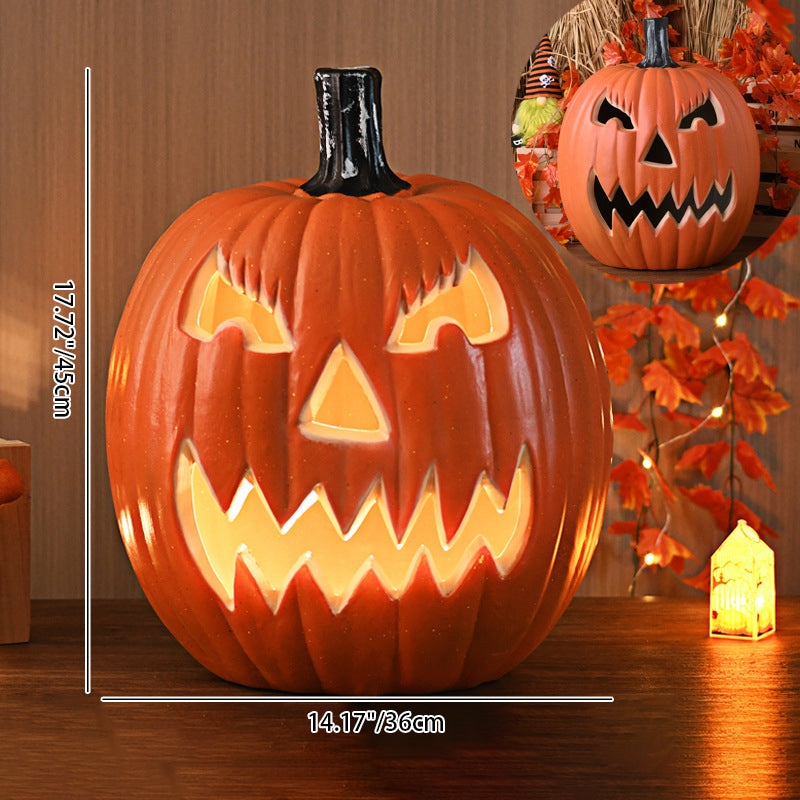 Pumpkin Jack-O-Lantern Light Battery Operated LED Carved Pumpkin Lamp Halloween Indoor Decorative Floor Lamp for Living Room Porch and Party
