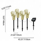 Halloween Skeleton Hand Solar Stake Light Waterproof LED Skull Hand Garden Light Outdoor Landscape Decoration for Yard Lawn and Path