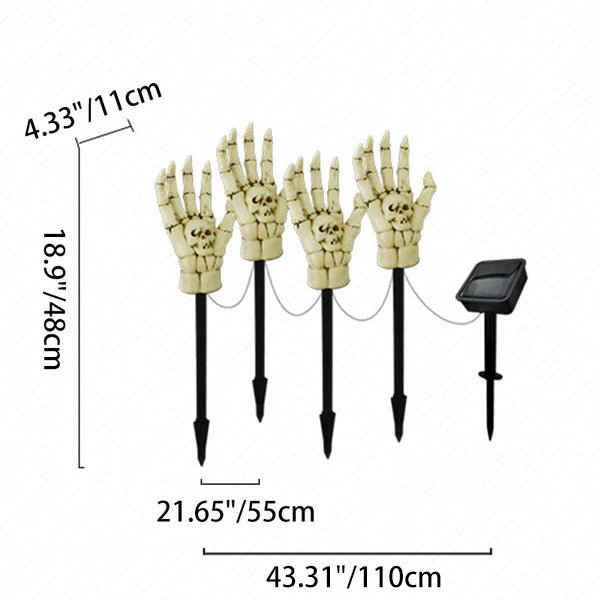Halloween Skeleton Hand Solar Stake Light Waterproof LED Skull Hand Garden Light Outdoor Landscape Decoration for Yard Lawn and Path