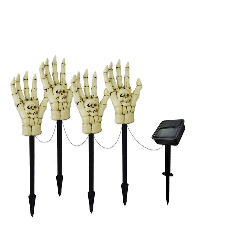 Halloween Skeleton Hand Solar Stake Light Waterproof LED Skull Hand Garden Light Outdoor Landscape Decoration for Yard Lawn and Path