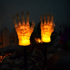 Halloween Skeleton Hand Solar Stake Light Waterproof LED Skull Hand Garden Light Outdoor Landscape Decoration for Yard Lawn and Path
