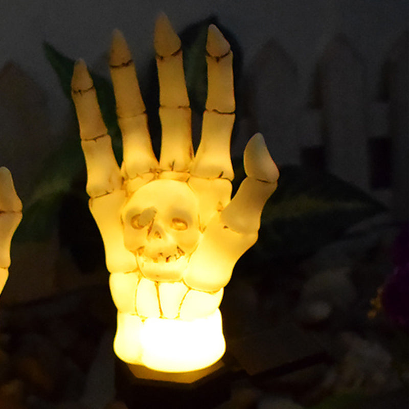 Halloween Skeleton Hand Solar Stake Light Waterproof LED Skull Hand Garden Light Outdoor Landscape Decoration for Yard Lawn and Path
