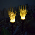 Halloween Skeleton Hand Solar Stake Light Waterproof LED Skull Hand Garden Light Outdoor Landscape Decoration for Yard Lawn and Path
