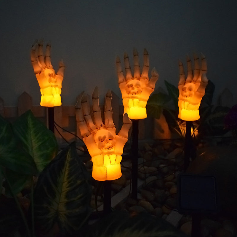 Halloween Skeleton Hand Solar Stake Light Waterproof LED Skull Hand Garden Light Outdoor Landscape Decoration for Yard Lawn and Path