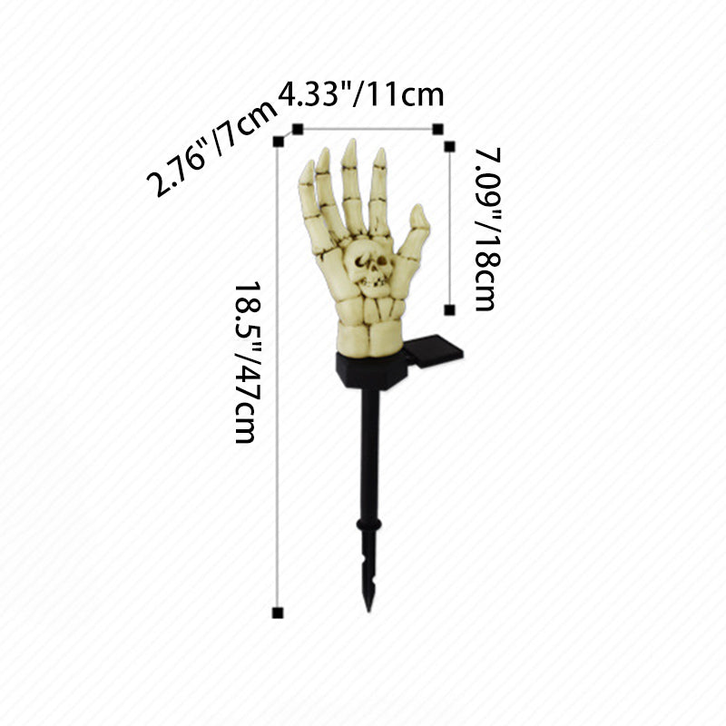 Halloween Skeleton Hand Solar Stake Light Waterproof LED Skull Hand Garden Light Outdoor Landscape Decoration for Yard Lawn and Path