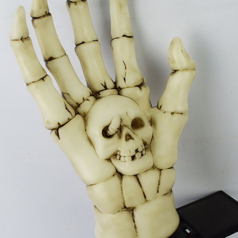 Halloween Skeleton Hand Solar Stake Light Waterproof LED Skull Hand Garden Light Outdoor Landscape Decoration for Yard Lawn and Path