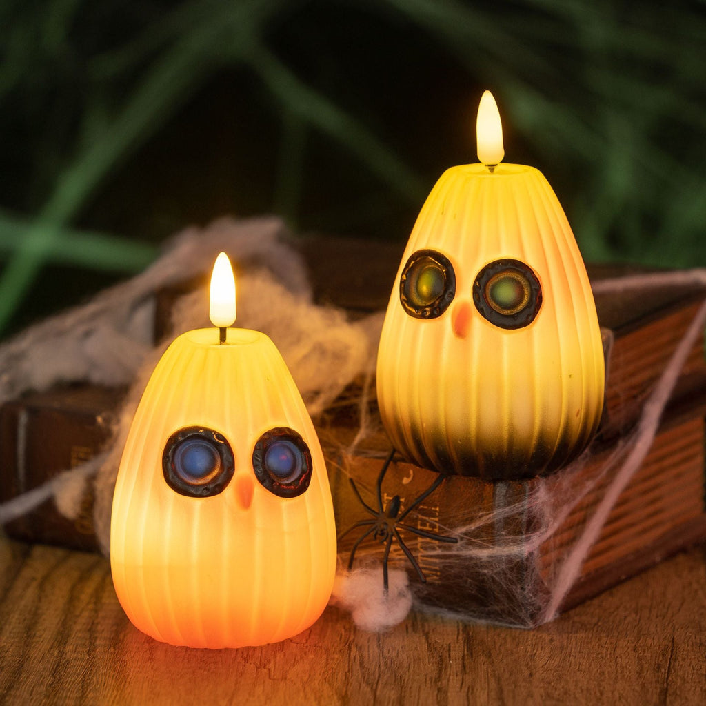 Halloween Owl Night Light Battery Operated LED Flameless Candle Owl Lamp Warm White Decorative Light for Kids Bedroom and Party