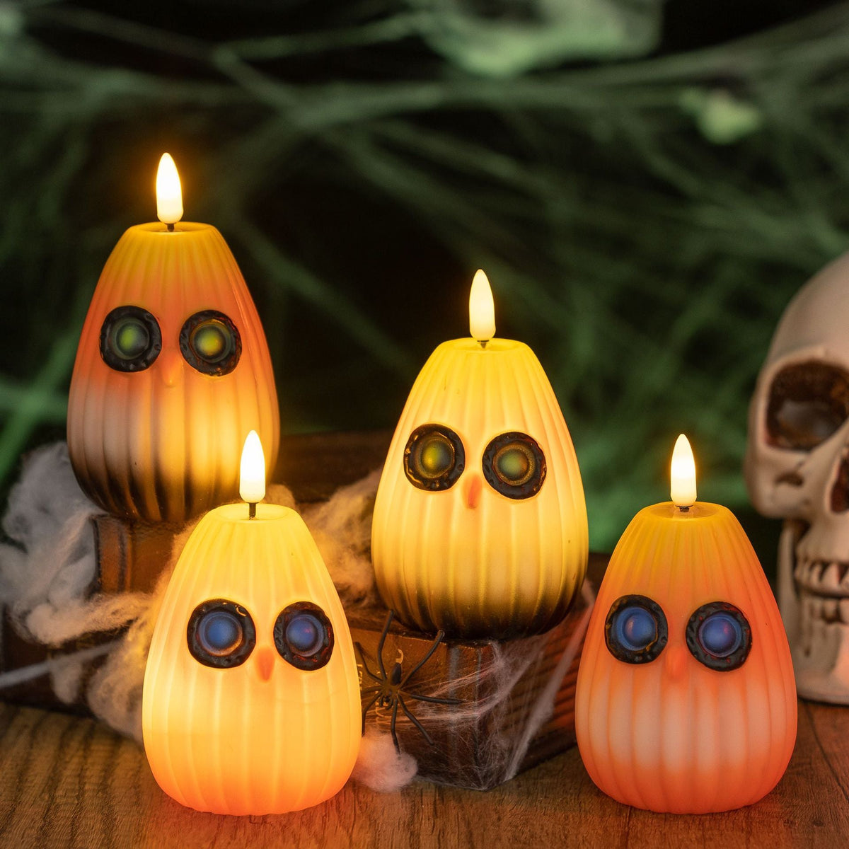 Halloween Owl Night Light Battery Operated LED Flameless Candle Owl Lamp Warm White Decorative Light for Kids Bedroom and Party