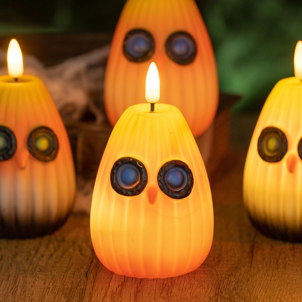 Halloween Owl Night Light Battery Operated LED Flameless Candle Owl Lamp Warm White Decorative Light for Kids Bedroom and Party