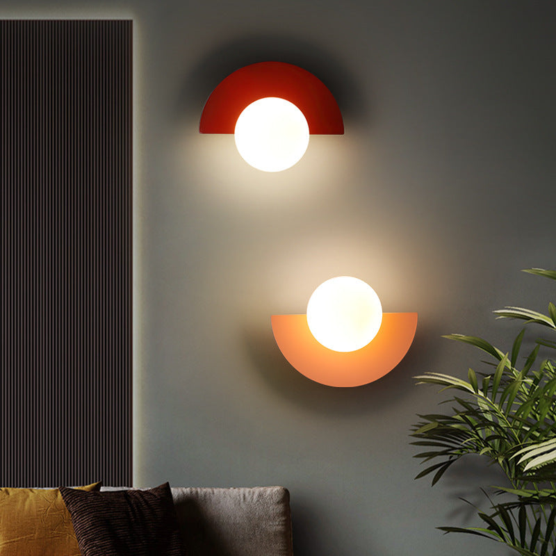 Modern Metal Wall Sconce With Selectable LED Light in Red — Harbor Light Co.