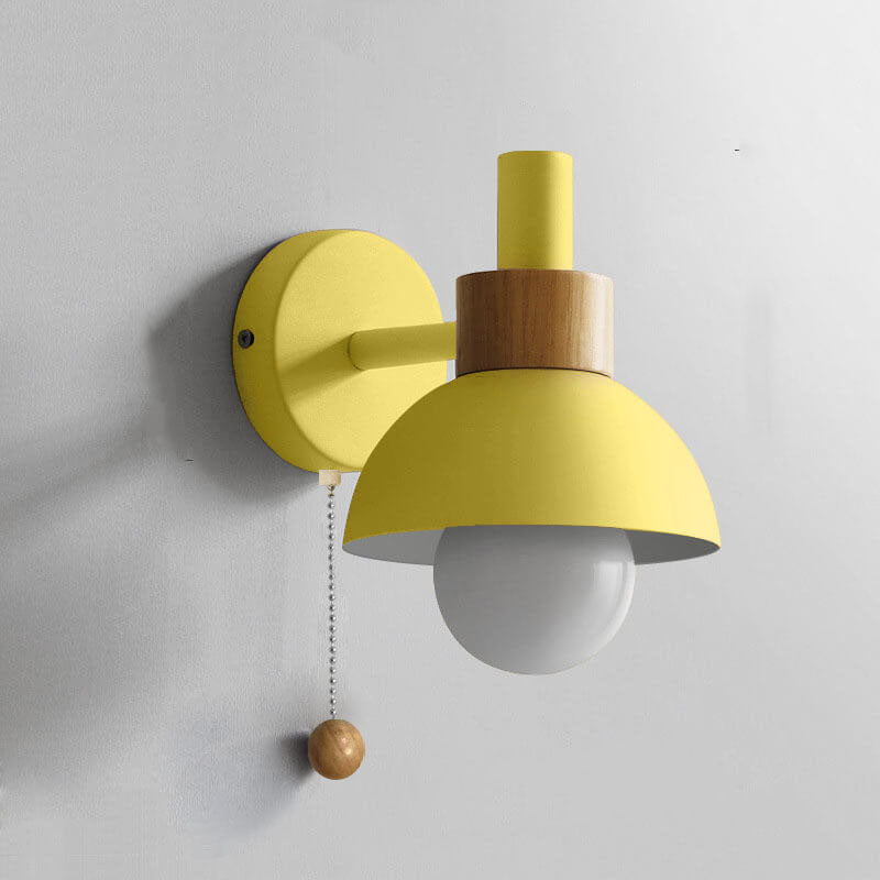 Modern Wood Wall Sconce for Living Room and Bedroom in Lemon Yellow — Harbor Light Co.