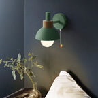 Modern Wood Wall Sconce for Living Room and Bedroom in Mustard Green — Harbor Light Co.
