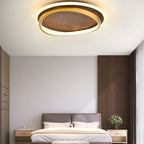 Modern Wood Flush Mount Ceiling Light With Remote Dimming in 3 Colors Changeable (Warm/Neutral/White) — Harbor Light Co.