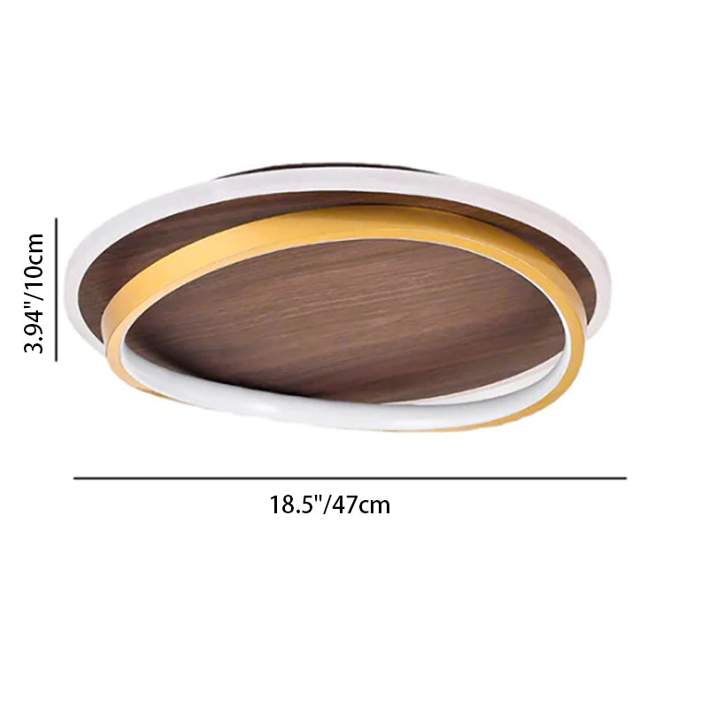Modern Wood Flush Mount Ceiling Light With Remote Dimming — Harbor Light Co.