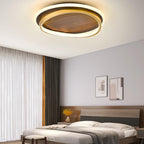 Modern Wood Flush Mount Ceiling Light With Remote Dimming in Warm Light (3000K) — Harbor Light Co.