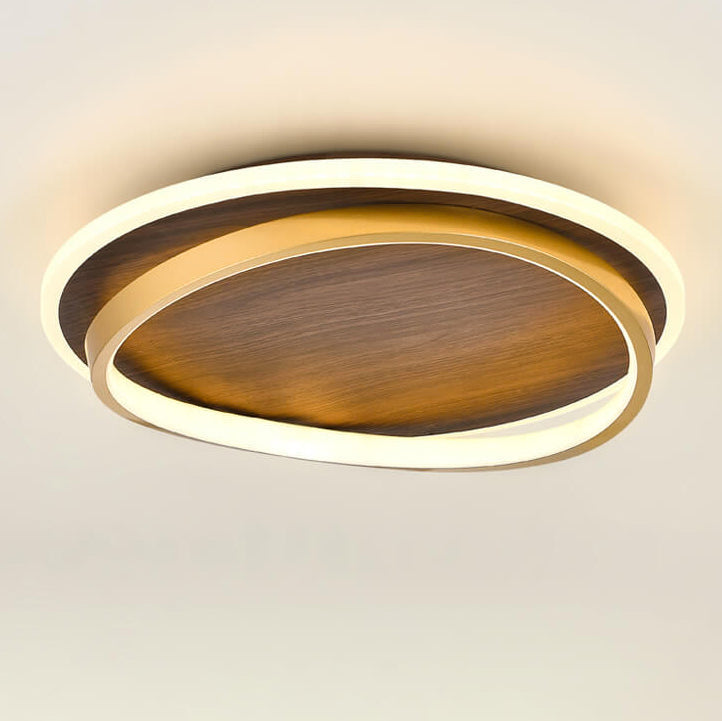 Modern Wood Flush Mount Ceiling Light With Remote Dimming — Harbor Light Co.