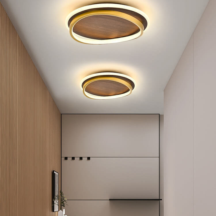 Modern Wood Flush Mount Ceiling Light With Remote Dimming in White Light (5000K) — Harbor Light Co.
