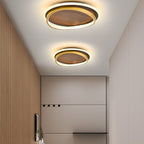 Modern Wood Flush Mount Ceiling Light With Remote Dimming in White Light (5000K) — Harbor Light Co.