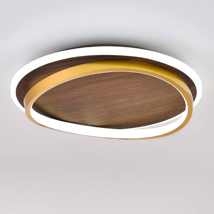 Modern Wood Flush Mount Ceiling Light With Remote Dimming — Harbor Light Co.