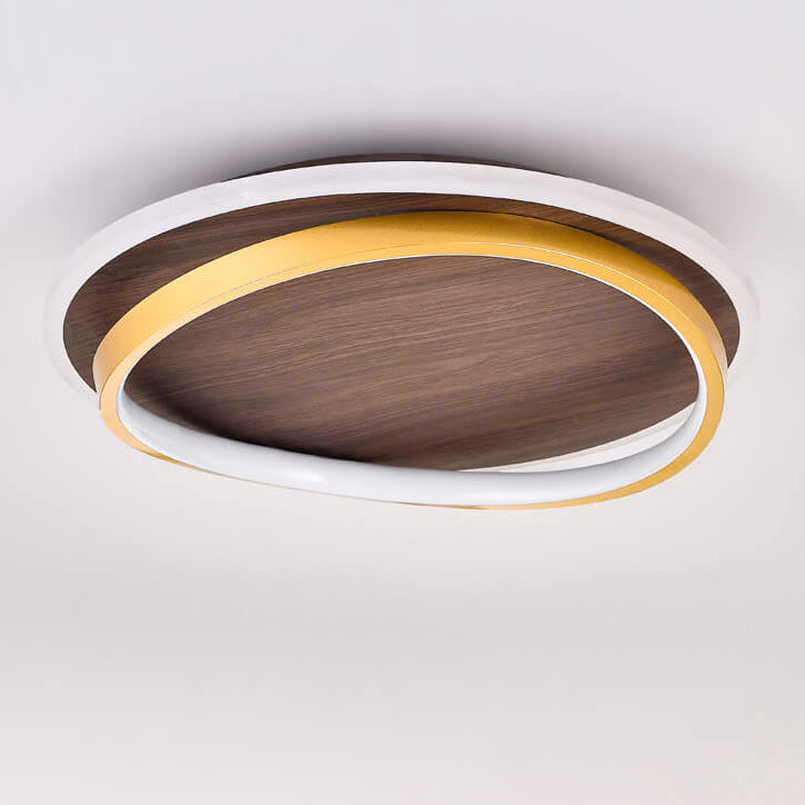 Modern Wood Flush Mount Ceiling Light With Remote Dimming — Harbor Light Co.