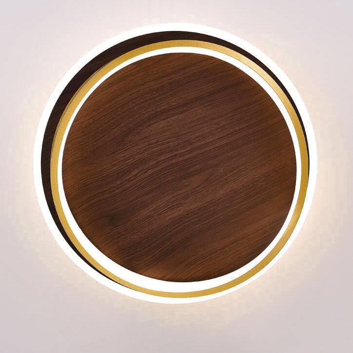 Modern Wood Flush Mount Ceiling Light With Remote Dimming — Harbor Light Co.