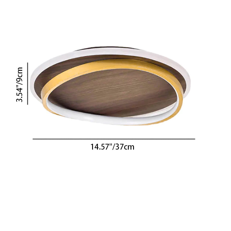 Modern Wood Flush Mount Ceiling Light With Remote Dimming — Harbor Light Co.