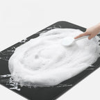 Diatomite Stone Bath Mat Quick Drying Non-Slip Marble Pattern Bathroom Rug Absorbent Shower Floor Mat with Rubber Base