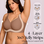 Wirefree Full Coverage Bra with Jelly Strip Support and Wide Straps