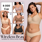 Wirefree Full Coverage Bra with Jelly Strip Support and Wide Straps