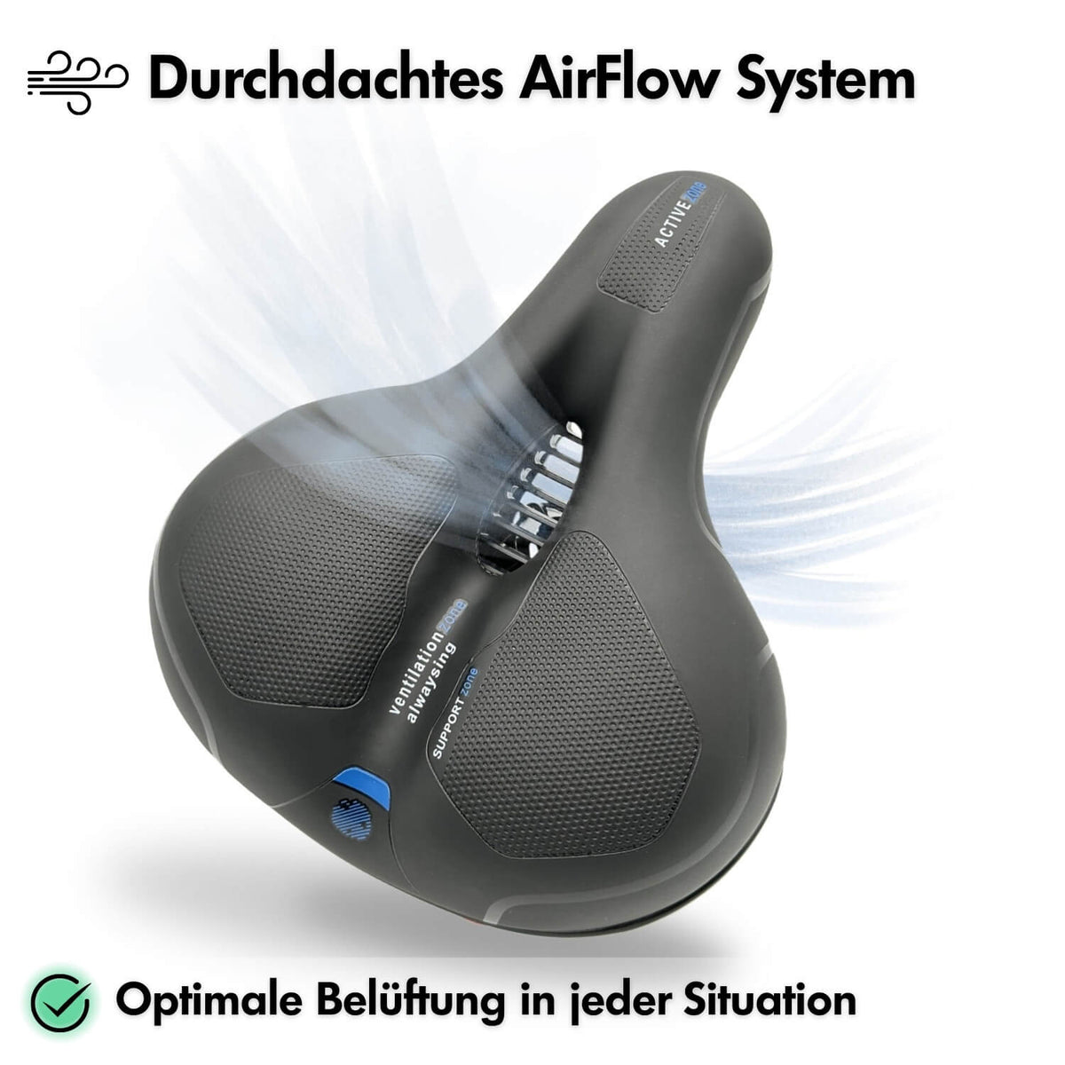 Wide Bike Seat with Memory Foam Padding Gel Shock Absorbing Bicycle Saddle Breathable Comfort Cushion for City and Trekking Bikes